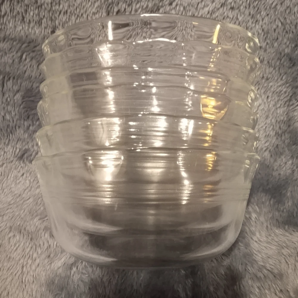 💥PYREX💥 SET OF 6 SCALLOPED EDGE CORNING PYREX CUSTARD BOWLS